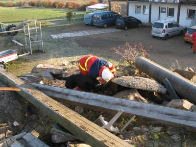 Arbeiten im Trümmerfeld